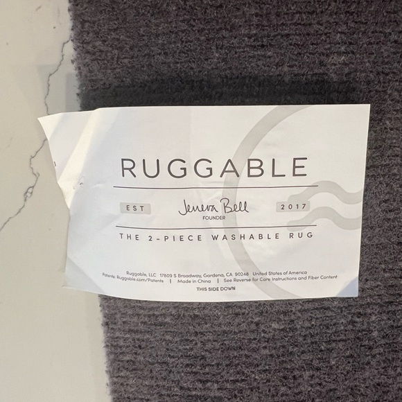 2 NEW RUGGABLE 2x3 washable Rugs + Pads Jonathan Adler Inkdrop Camel & Ivory - Picture 15 of 16